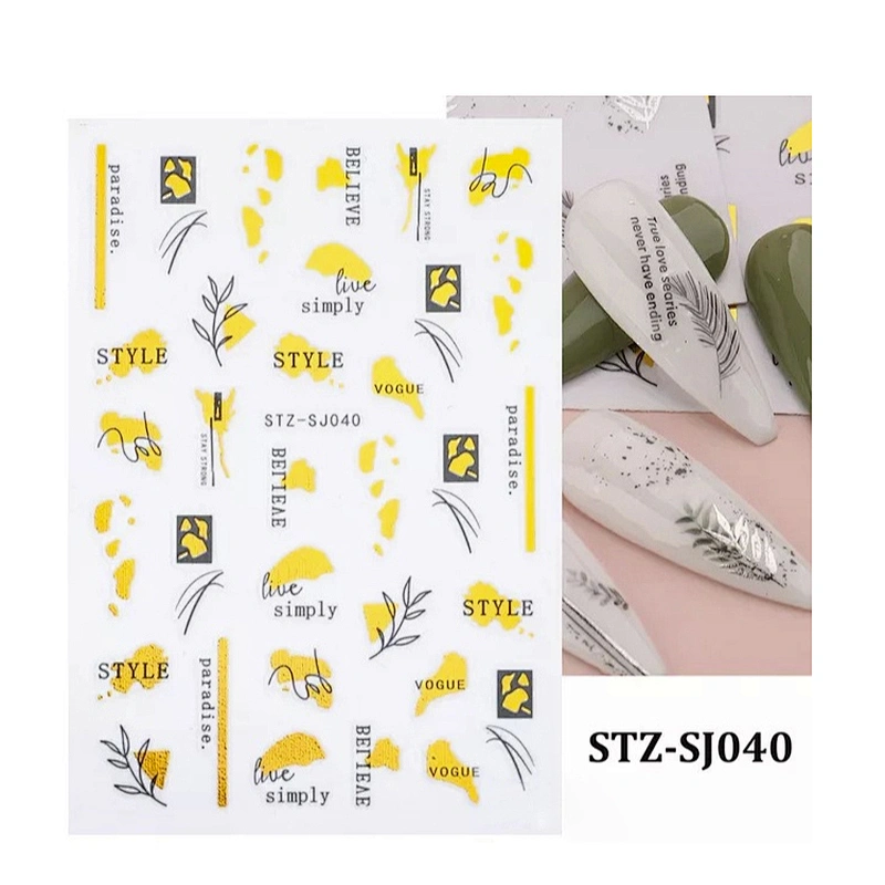 Spring Flower Floral Line Nail Stickers